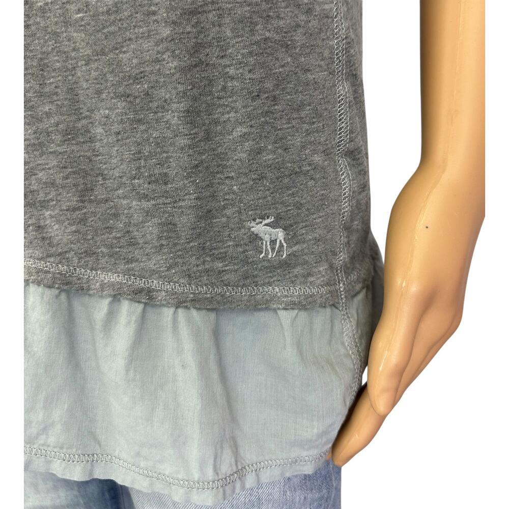Vintage Y2K Abercrombie & Fitch Long Tank Top Gray Racerback Embellished Size XS - Picture 9 of 12